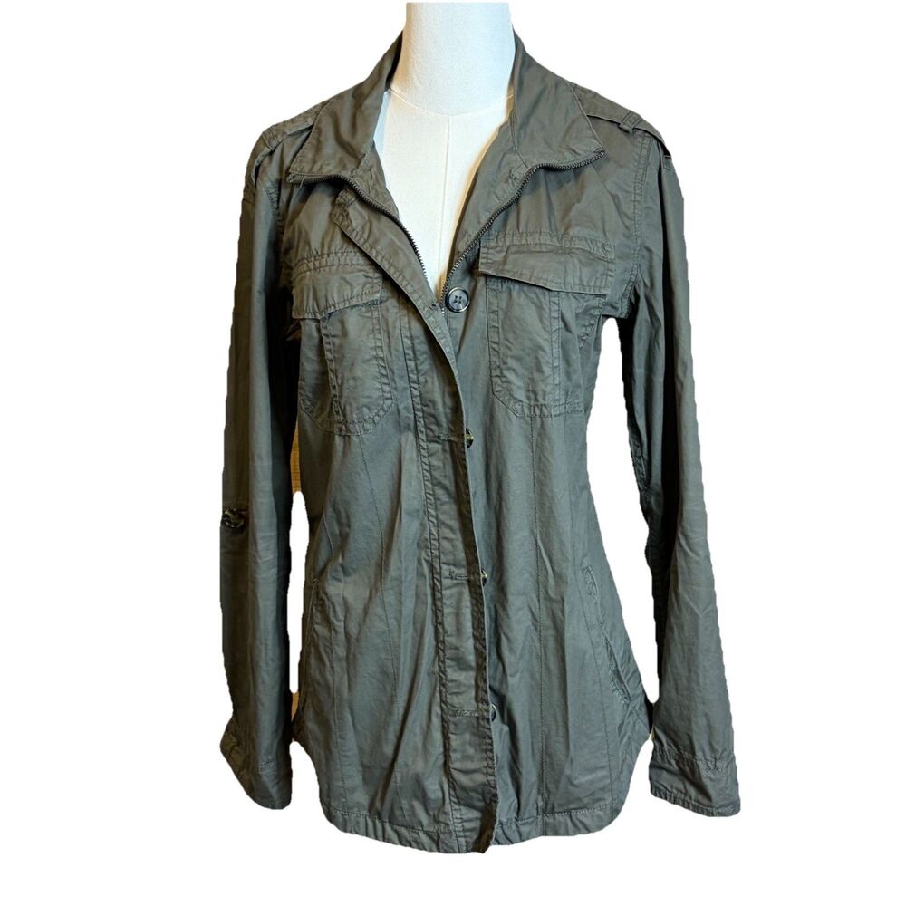 Buffalo David Bitton Women’s Green Military Utility Jacket Size S Utility